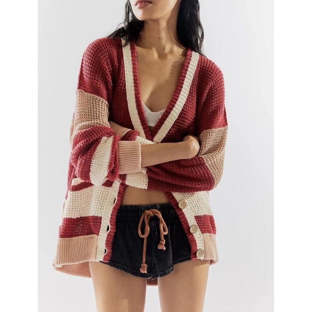 We the Free People Cardigan Chelsea Cardigan Red Medium New